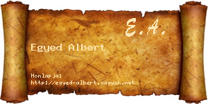 Egyed Albert névjegykártya
